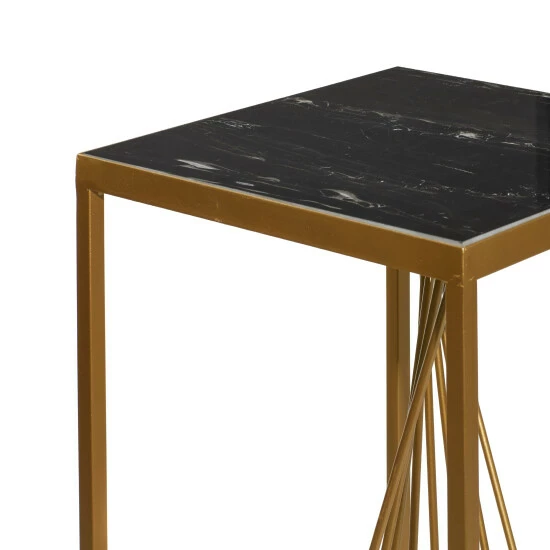 New 🔥 Studio 350 Gold Iron Contemporary Pedestal Table (Set Of 2) - S/2 30", 26"H 👍 - Image 5