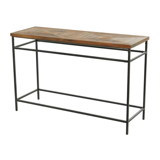 Best Sale 🥰 Studio 350 Brown Metal Rustic Console Table - 48 X 16 X 30 🛒 - Image 2