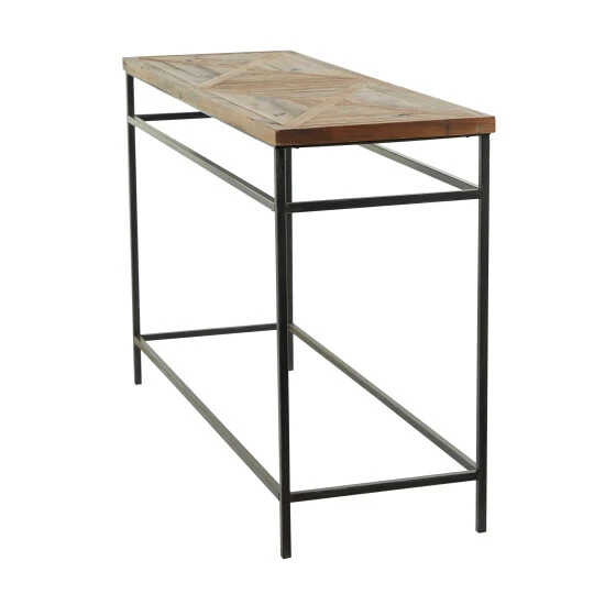Best Sale 🥰 Studio 350 Brown Metal Rustic Console Table - 48 X 16 X 30 🛒 - Image 3