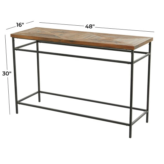 Best Sale 🥰 Studio 350 Brown Metal Rustic Console Table - 48 X 16 X 30 🛒 - Image 8