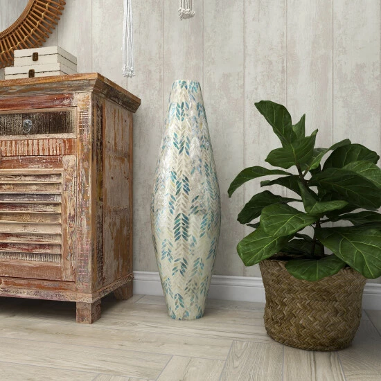 Best Pirce ๐ Studio 350 33-in. Coastal White Shell/Bamboo Vase ๐งจ - Image 4