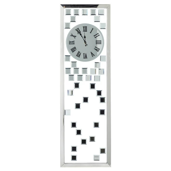 Brand new 👏 Studio 350 Silver Glass Glam Wall Clock - 13 X 42 😀 - Image 2