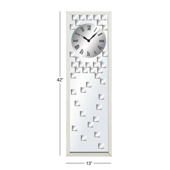 Brand new 👏 Studio 350 Silver Glass Glam Wall Clock - 13 X 42 😀 - Image 3