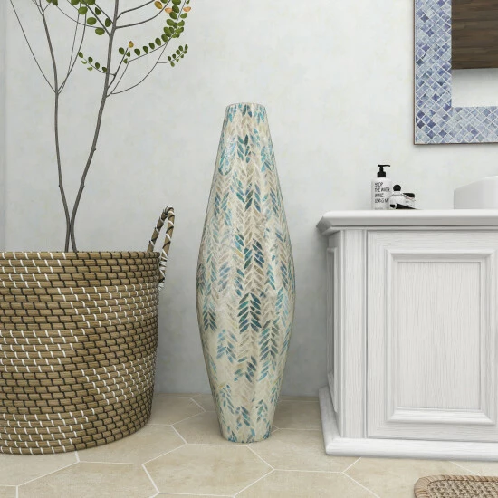 Best Pirce ๐ Studio 350 33-in. Coastal White Shell/Bamboo Vase ๐งจ - Image 6