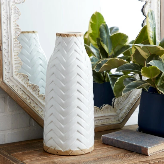 Coupon 🥰 Studio 350 White Porcelain Coastal Vase ⌛
