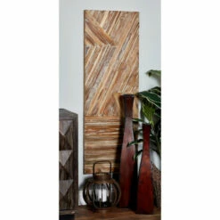 Promo 😉 Studio 350 Brown Reclaimed Wood Farmhouse Wall Decor Abstract 😉