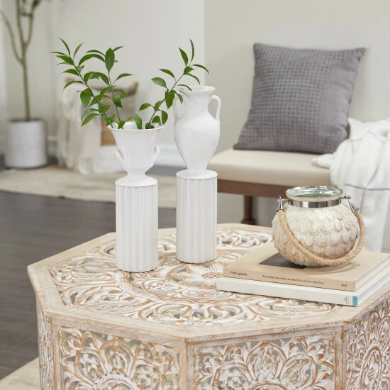 Best deal 🥰 Studio 350 White Porcelain Transitional Vase Set Of 2 🔔