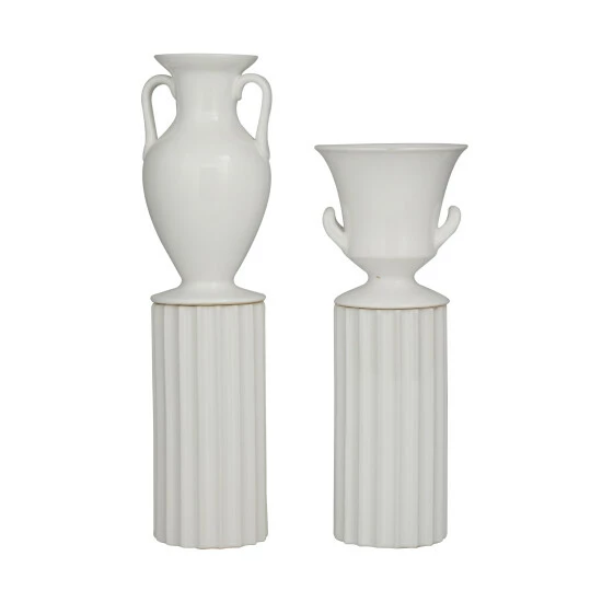 Best deal 🥰 Studio 350 White Porcelain Transitional Vase Set Of 2 🔔 - Image 2