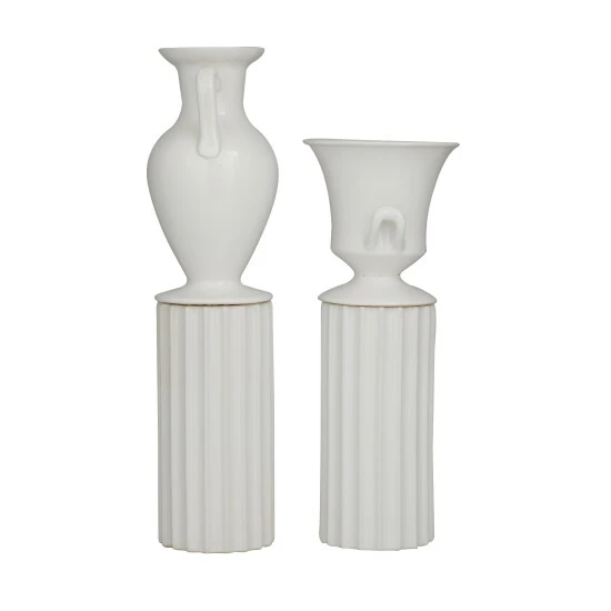 Best deal 🥰 Studio 350 White Porcelain Transitional Vase Set Of 2 🔔 - Image 3