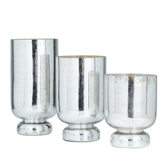 Deals 👍 Studio 350 Glass Glam Candle Holders (Set Of 3) - S/3 12", 10", 8"H White 👏 - Image 3