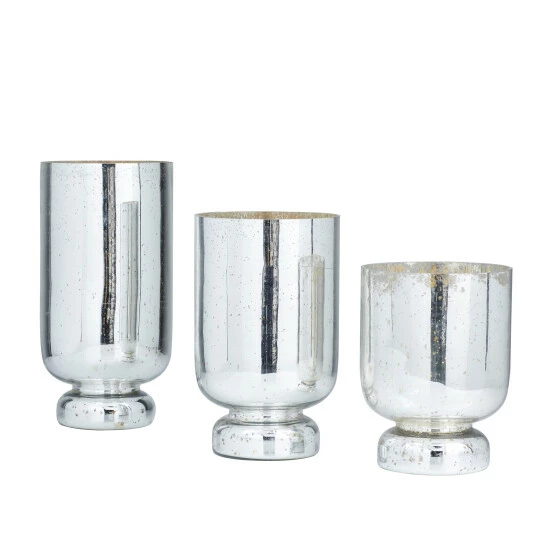 Deals 👍 Studio 350 Glass Glam Candle Holders (Set Of 3) - S/3 12", 10", 8"H White 👏 - Image 6