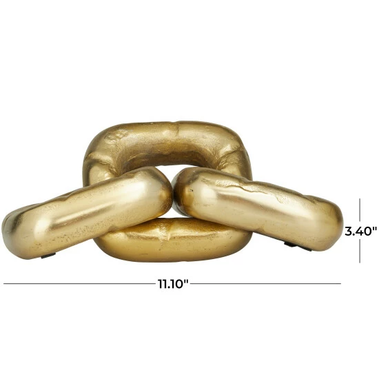 Promo ⭐ Studio 350 Aluminum Modern Chain And Jack Sculpture - Silver, Gold And Black Silver - Jack Large ⌛ - Image 5