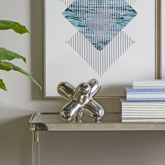 Promo ⭐ Studio 350 Aluminum Modern Chain And Jack Sculpture - Silver, Gold And Black Silver - Jack Large ⌛ - Image 7