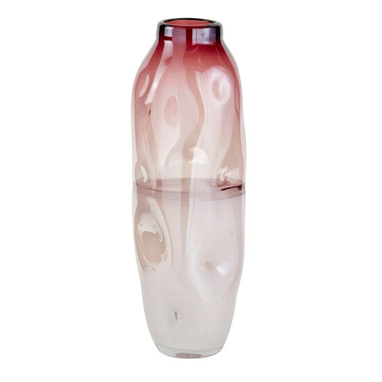 Best Pirce โญ Studio 350 Tall Dimpled Translucent And Pastel Pink Vase 6" X 16" ๐คฉ - Image 2