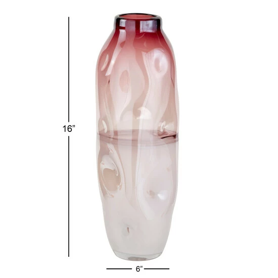 Best Pirce โญ Studio 350 Tall Dimpled Translucent And Pastel Pink Vase 6" X 16" ๐คฉ - Image 5