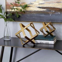 Flash Sale 🌟 Studio 350 Gold Iron Glam Sculpture Geometric (Set Of 2) - 7 X 7 X 7 And 5x 5 X 5 👏