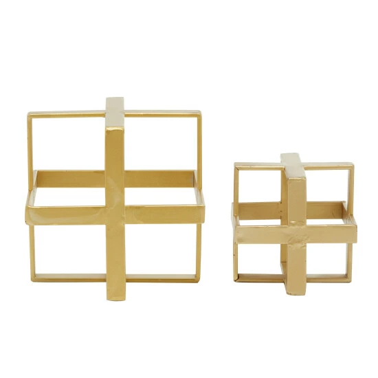 Flash Sale 🌟 Studio 350 Gold Iron Glam Sculpture Geometric (Set Of 2) - 7 X 7 X 7 And 5x 5 X 5 👏 - Image 4