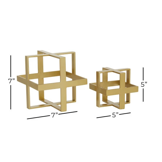 Flash Sale 🌟 Studio 350 Gold Iron Glam Sculpture Geometric (Set Of 2) - 7 X 7 X 7 And 5x 5 X 5 👏 - Image 6