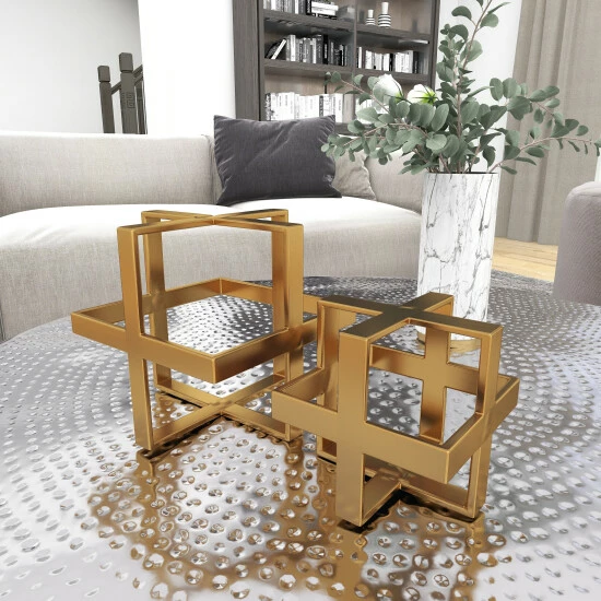 Flash Sale 🌟 Studio 350 Gold Iron Glam Sculpture Geometric (Set Of 2) - 7 X 7 X 7 And 5x 5 X 5 👏 - Image 7