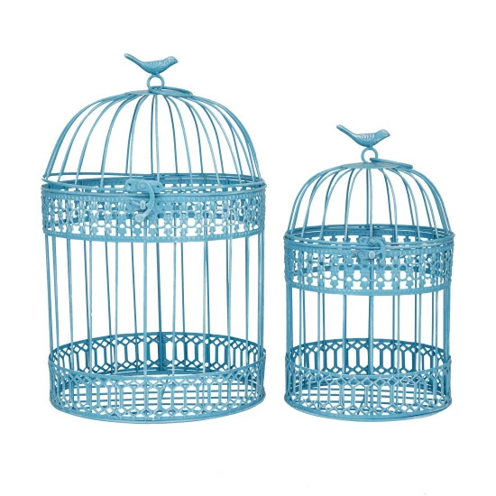 Buy ๐ Studio 350 Blue Or White Metal Country Cottage Birdcage (Set Of 2) - S/2 16", 12"H โจ - Image 2