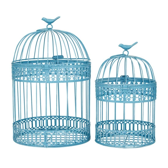 Buy ๐ Studio 350 Blue Or White Metal Country Cottage Birdcage (Set Of 2) - S/2 16", 12"H โจ - Image 7