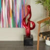 Hot Sale 👍 Studio 350 Red Or White Polystone Swirl Abstract Sculpture With Black Base 👍