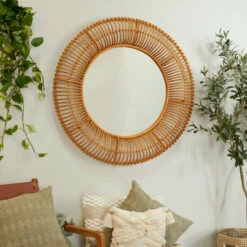 Budget โ Studio 350 Brown Rattan Bohemian Round Wall Mirror ๐คฉ