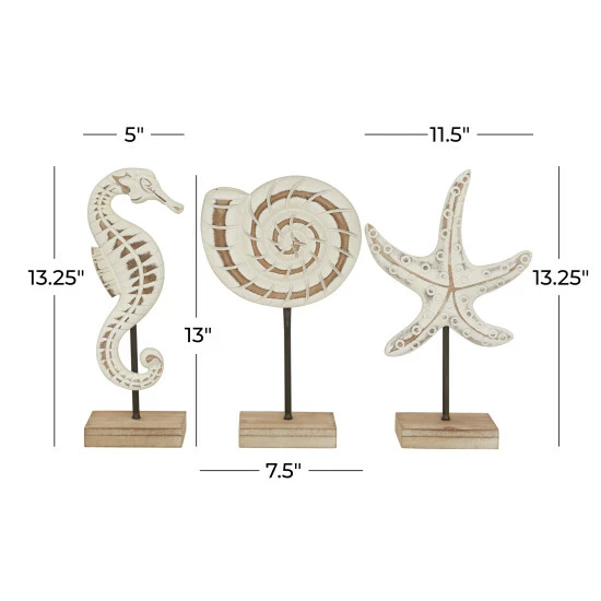 Brand new 🥰 Studio 350 White Polyethylene Coastal Sculpture (Set Of 3) - S/3 13.25", 13.25", 13"H 👏 - Image 6