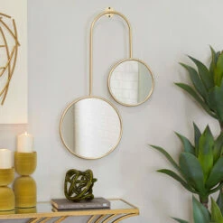 Deals ⌛ Studio 350 Gold Metal Modern Wall Mirror - 18 X 1 X 28 👍