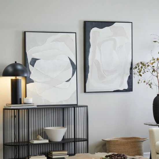 Best reviews of ✔️ Studio 350 Canvas Contemporary Abstract Framed Wall Art With Black Frame 💯