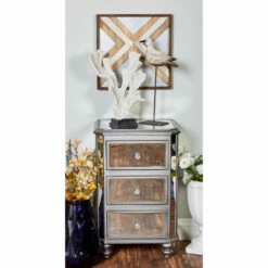 Deals 🔔 Studio 350 Grey Glass Glam Chest 27 X 18 X 14 🛒