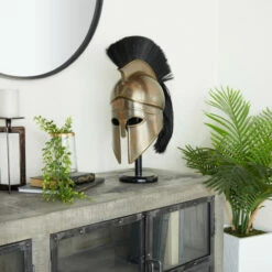 Discount 🧨 Studio 350 Goldtone Iron Vintage Spartan Helmet Decoration - 8 X 17 X 21 ❤️