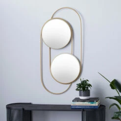 Coupon 😀 Studio 350 Gold Iron Contemporary Wall Mirror 43 X 20 X 1 - 20 X 1 X 43Round 🔔