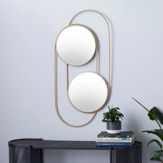 Coupon ๐ Studio 350 Gold Iron Contemporary Wall Mirror 43 X 20 X 1 - 20 X 1 X 43Round ๐