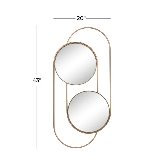 Coupon ๐ Studio 350 Gold Iron Contemporary Wall Mirror 43 X 20 X 1 - 20 X 1 X 43Round ๐ - Image 5