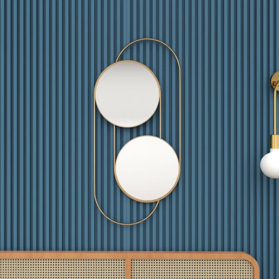 Coupon ๐ Studio 350 Gold Iron Contemporary Wall Mirror 43 X 20 X 1 - 20 X 1 X 43Round ๐ - Image 8