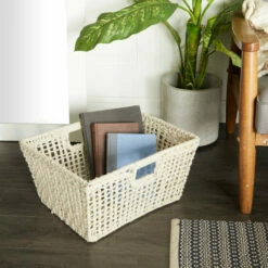 Best Sale ๐ Studio 350 Cotton Bohemian Storage Basket - 19 X 16 X 10 Grey ๐