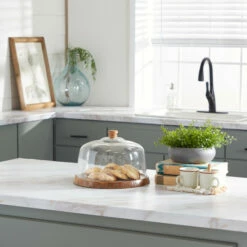 New ✔️ Studio 350 Brown Wood Traditional Cake Stand 9 X 13 X 13 - 13 X 13 X 9Round 🤩