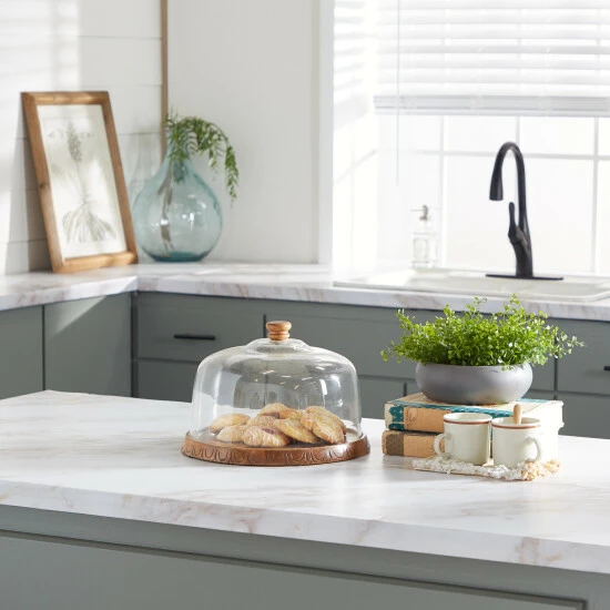 New ✔️ Studio 350 Brown Wood Traditional Cake Stand 9 X 13 X 13 - 13 X 13 X 9Round 🤩