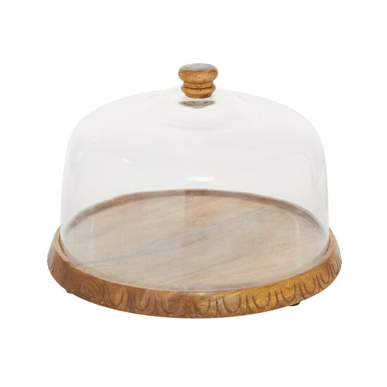 New ✔️ Studio 350 Brown Wood Traditional Cake Stand 9 X 13 X 13 - 13 X 13 X 9Round 🤩 - Image 3