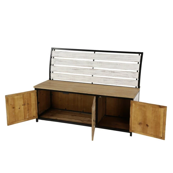 Discount 🥰 Studio 350 Brown Wood Farmhouse Storage Bench 35 X 48 X 19 - 48 X 19 X 35 ✔️ - Image 6