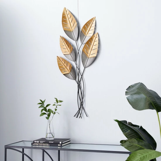 Wholesale 👏 Studio 350 Gold Metal Contemporary Wall Decor Floral And Botanical 43 X 17 X 2 🎁 - Image 2