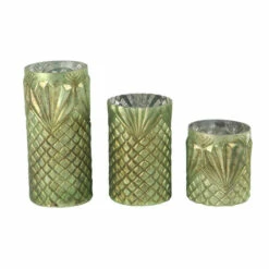 Best deal 🧨 Studio 350 Glass Natural Candle Holder Set Of 3 13 X 6 X 6 Beige 🌟