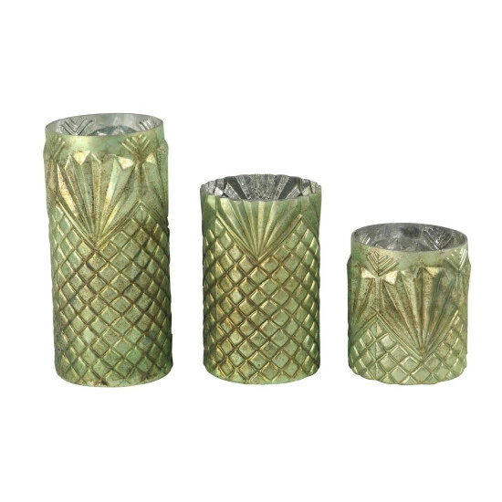 Best deal ๐งจ Studio 350 Glass Natural Candle Holder Set Of 3 13 X 6 X 6 Beige ๐