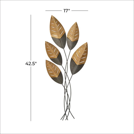 Wholesale 👏 Studio 350 Gold Metal Contemporary Wall Decor Floral And Botanical 43 X 17 X 2 🎁 - Image 5