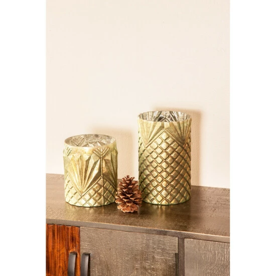 Best deal ๐งจ Studio 350 Glass Natural Candle Holder Set Of 3 13 X 6 X 6 Beige ๐ - Image 8