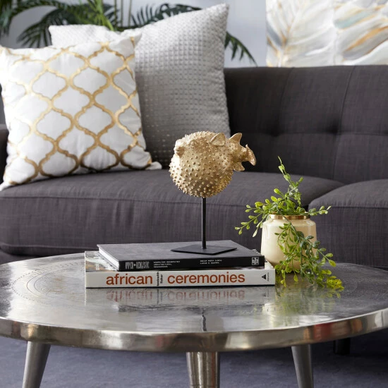 Flash Sale ๐ Studio 350 Gold Polyresin Coastal Sculpture Animals 9 X 7 X 5 - 7 X 5 X 9 ๐