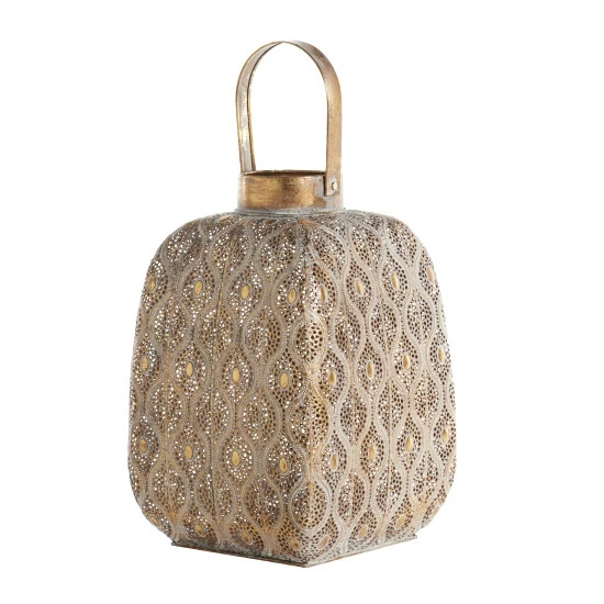 Outlet โญ Studio 350 Gold Washed Metal Rustic Eclectic Boho Lantern Candle Holder - 11 X 11 X 21 โ๏ธ - Image 2