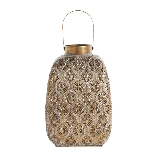Outlet โญ Studio 350 Gold Washed Metal Rustic Eclectic Boho Lantern Candle Holder - 11 X 11 X 21 โ๏ธ - Image 3