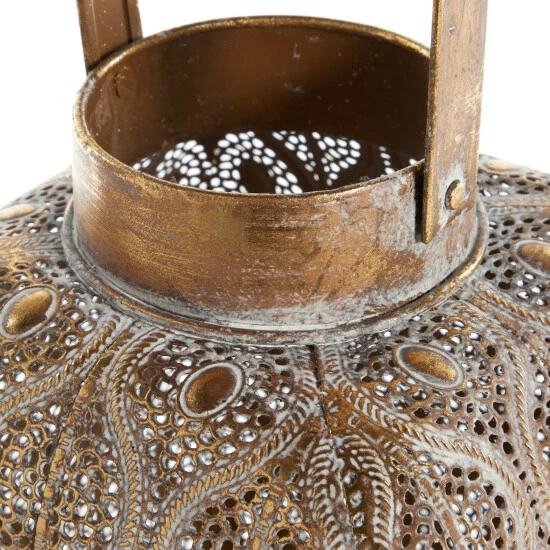 Outlet โญ Studio 350 Gold Washed Metal Rustic Eclectic Boho Lantern Candle Holder - 11 X 11 X 21 โ๏ธ - Image 4